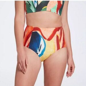 CALIA Women's Power Sculpt High Rise Swim Bottom Painterly Floral Multi XS NWT